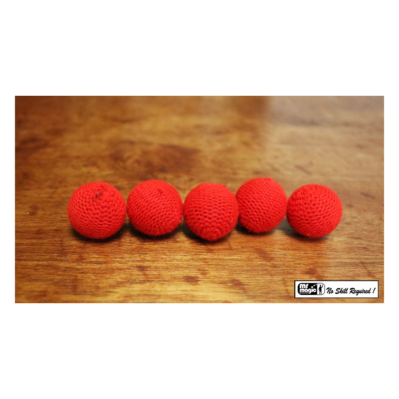 Crochet 5 Ball combo Set (1"/Red) by Mr. Magic - Trick