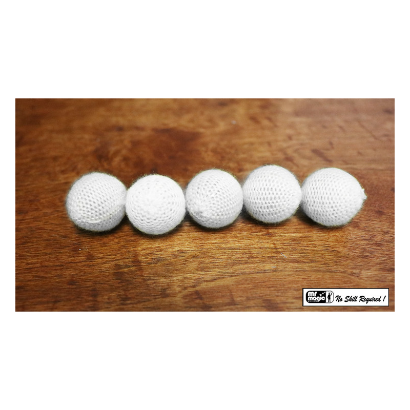 Crochet 5 Ball combo Set (1"/White) by Mr. Magic - Trick