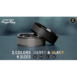 Hanson Chien Presents Crazy Sam's Finger Ring SILVER / MEDIUM (Gimmick and Online Instructions) by Sam Huang - Trick