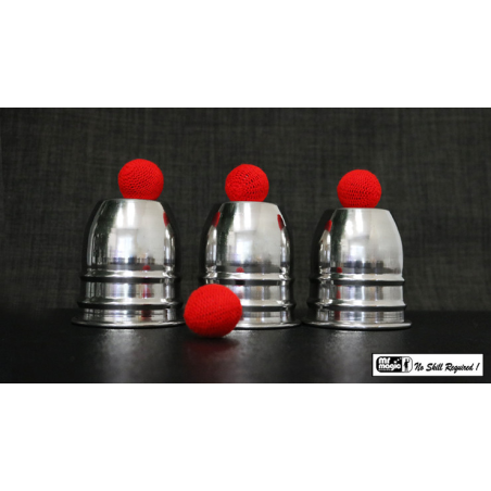 STAINLESS STEEL CUPS AND BALLS by Mr. Magic - Trick
