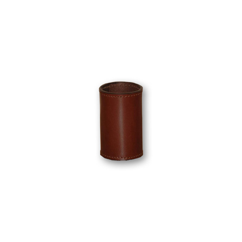 Leather Coin Cylinder (Brown, Half Dollar Size) - Trick
