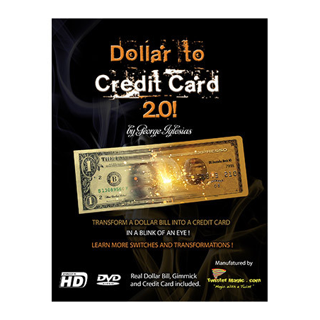 Dollar to Credit Card 2.0 (Gimmick and Online Instructions) by Twister Magic - Trick