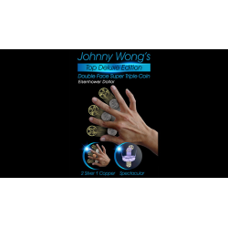 Johnny Wong's Double Face Super Triple Coin (Eisenhower Dollar Size) by Johnny Wong