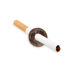 Cigarette Thru Quarter (One Sided) by Eagle Coins - Trick