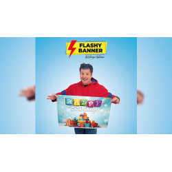 FLASHY BANNER (HAPPY BIRTHDAY) by George Iglesias and Twister Magic - Trick