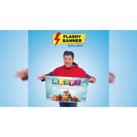 FLASHY BANNER (HAPPY BIRTHDAY) by George Iglesias and Twister Magic - Trick