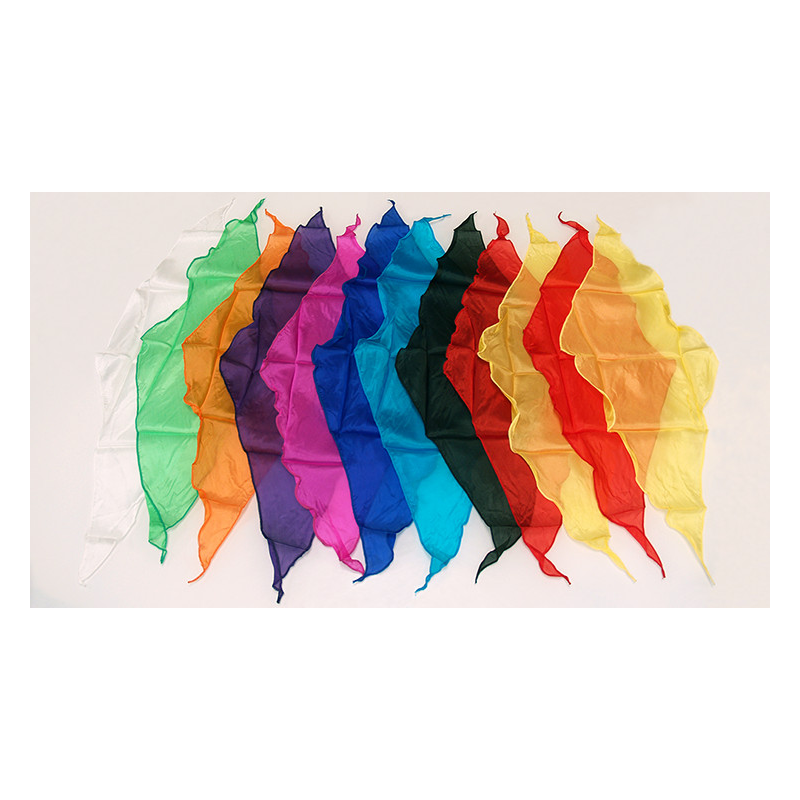 Diamond Cut Silk 18 inch 12 Pack (Assorted) Magic by Gosh - Trick