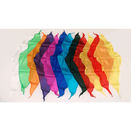 Diamond Cut Silk 18 inch 12 Pack (Assorted) Magic by Gosh - Trick