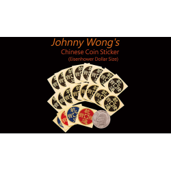 Johnny Wong's Chinese Coin Sticker 20 pcs (Eisenhower Dollar Size) - Trick