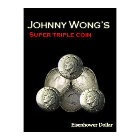 Super Triple Coin Eisenhower Dollar (with DVD) by Johnny Wong - Trick