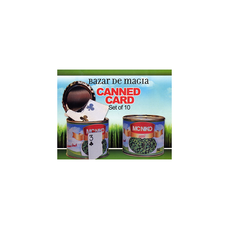 Canned Card (Red) ( Set of 10 Cans ) by Bazar de Magia - Trick