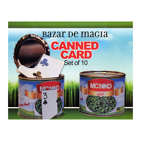 Canned Card (Red) ( Set of 10 Cans ) by Bazar de Magia - Trick
