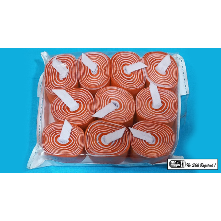 Mouth Coil 60ft/10ct (Orange/White) by Mr. Magic - Trick