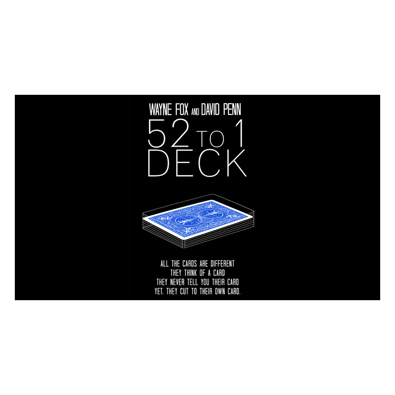 The 52 to 1 Deck Blue (Gimmicks and Online Instructions) by Wayne Fox and David Penn - Trick