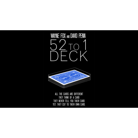 The 52 to 1 Deck Blue (Gimmicks and Online Instructions) by Wayne Fox and David Penn - Trick