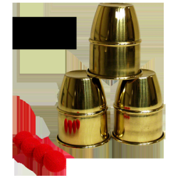 Jumbo Cups and Balls (Brass) by Premium Magic - Trick