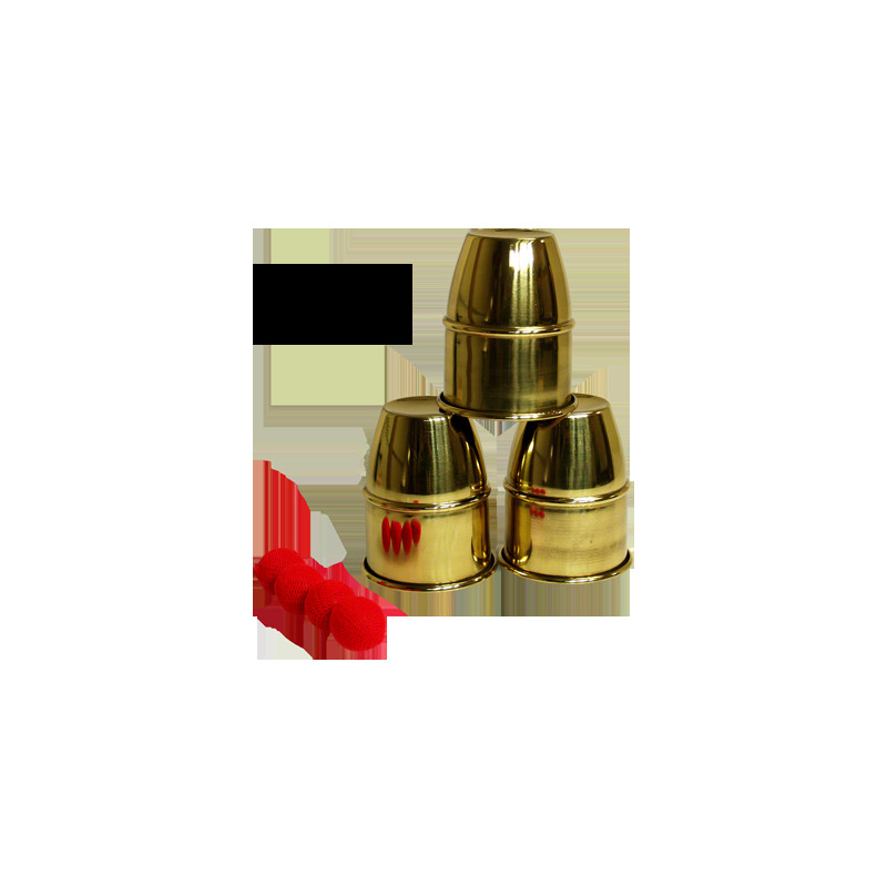 Jumbo Cups and Balls (Brass) by Premium Magic - Trick