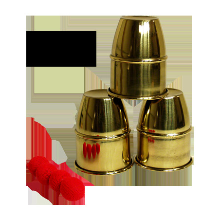 Jumbo Cups and Balls (Brass) by Premium Magic - Trick
