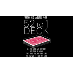 The 52 to 1 Deck Red (Gimmicks and Online Instructions) by Wayne Fox and David Penn - Trick