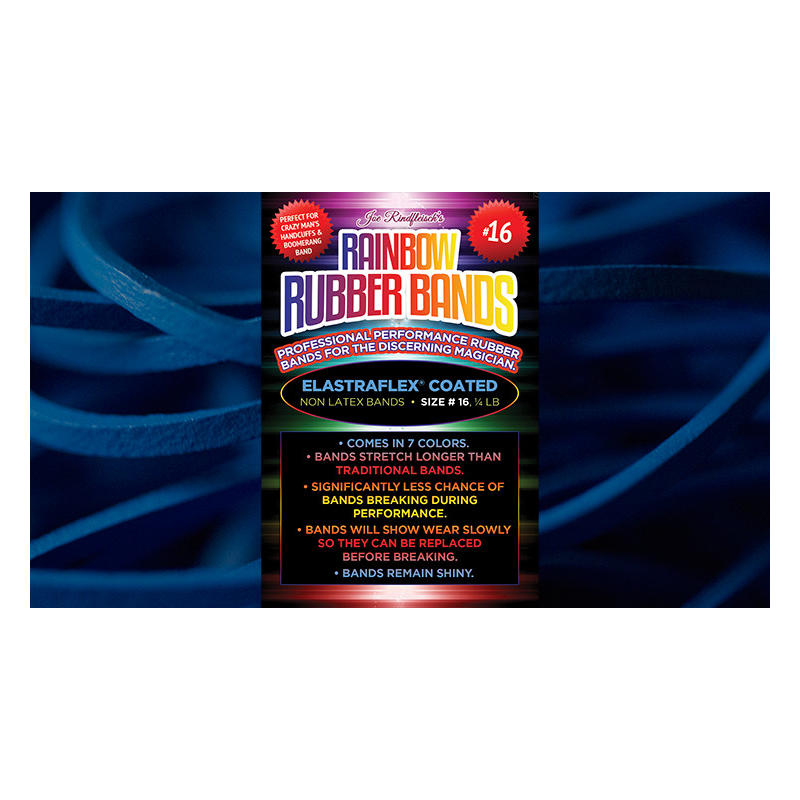 Joe Rindfleisch's SIZE 16 Rainbow Rubber Bands (Hanson Chien - Blue Pack) by Joe Rindfleisch - Trick