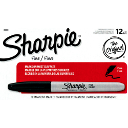 (Ungimmicked) Fine-Tip Sharpie (Black) box of 12 by Murphy's Magic Supplies - Trick