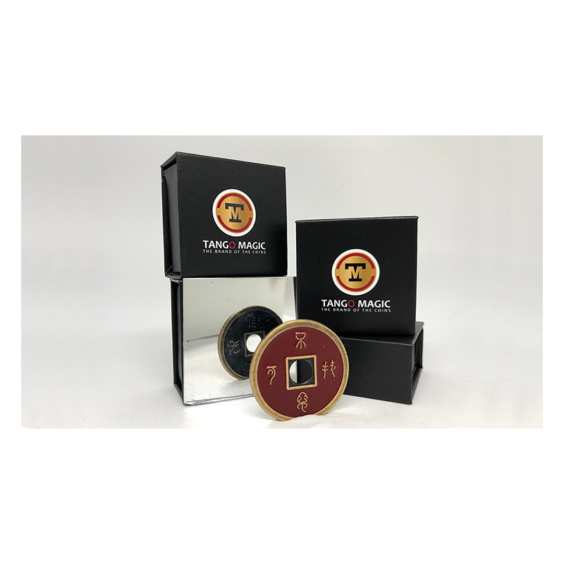 Chinese Coin (CH0019) Black and Red by Tango Magic - Tricks