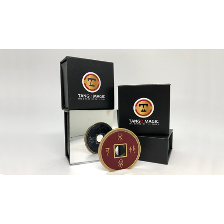 Chinese Coin (CH0019) Black and Red by Tango Magic - Tricks