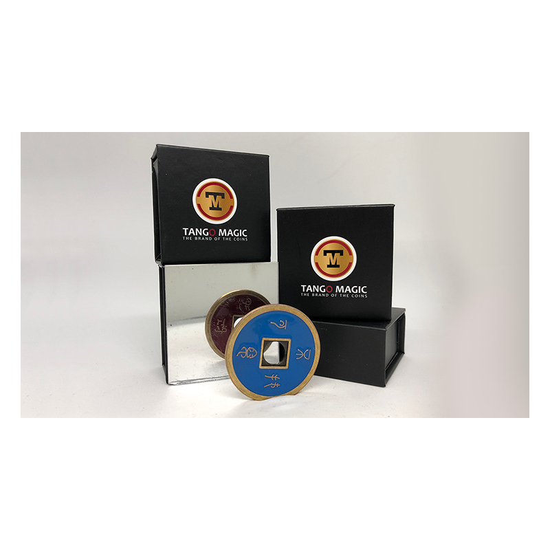 Chinese Coin (CH0021) Blue and Red by Tango Magic - Tricks
