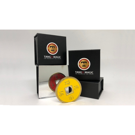 Chinese Coin (CH0020) Red and Yellow by Tango Magic - Tricks
