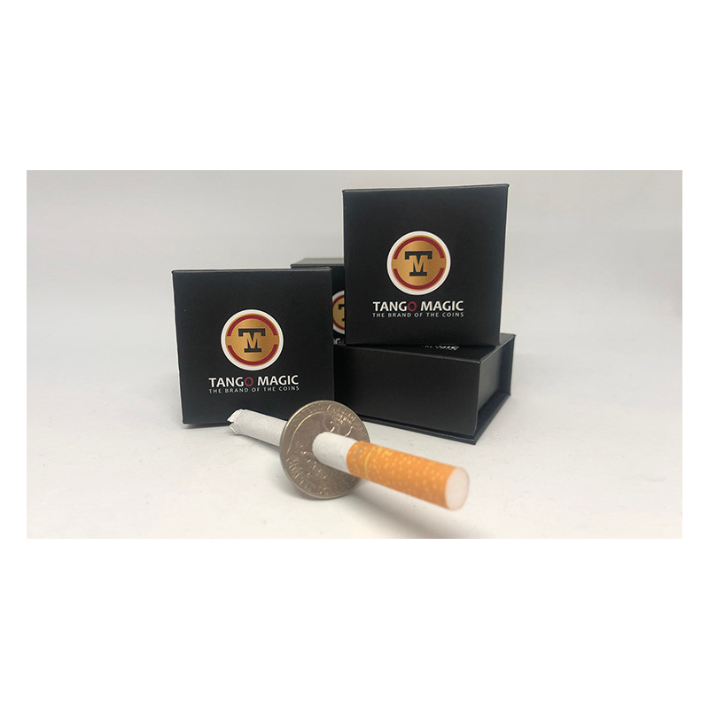 Cigarette Thru Quarter (One Sided) D0013 by Tango Magic - Trick