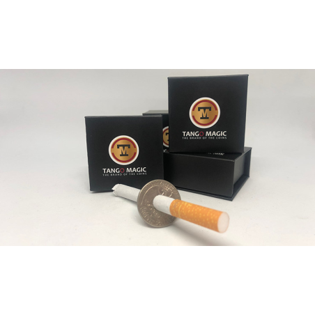 Cigarette Thru Quarter (2 sided)(D0075) by Tango - Trick