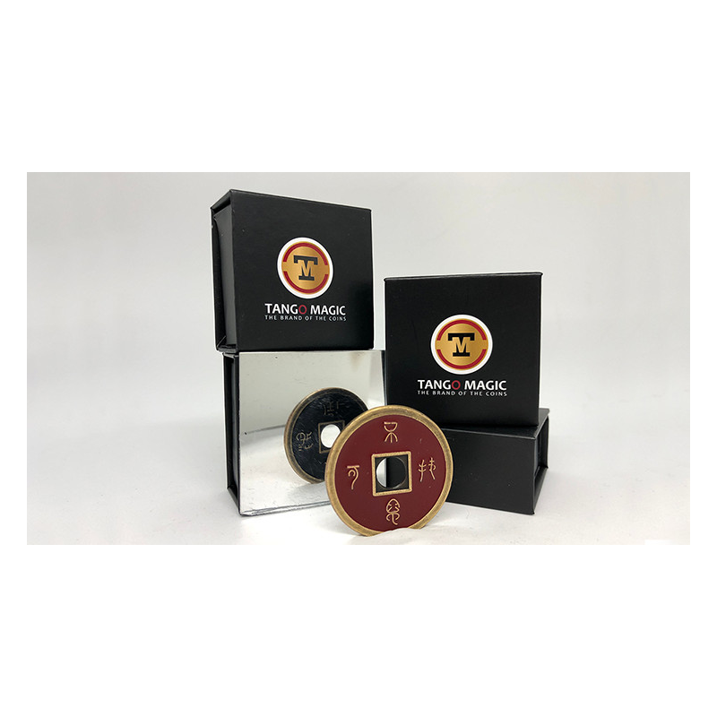 Dollar Size Chinese Coin (Black and Red) by Tango (CH037)
