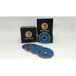 Expanded Shell Chinese Coin made in Brass (Blue) by Tango - Trick (CH005)