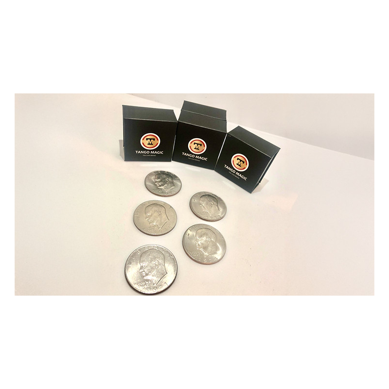Expanded Shell Eisenhower Dollar (plus 4 Regular Coins) by Tango Magic