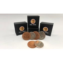 Hopping Half with Expanded Shell Coins and English Penny D0059 by Tango - Trick