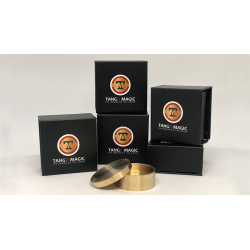 Okito Coin Box (BRASS w/Online Instructions)(B0028) One Dollar by Tango Magic - Trick