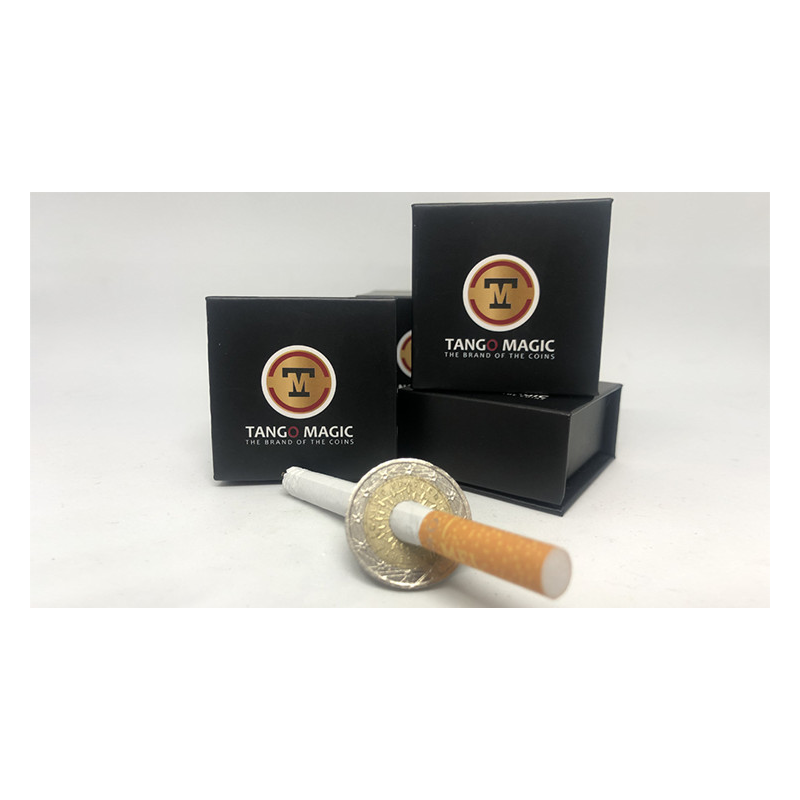 Pen or Cigarette Thru 2 Euros by Tango (E0012) - Trick