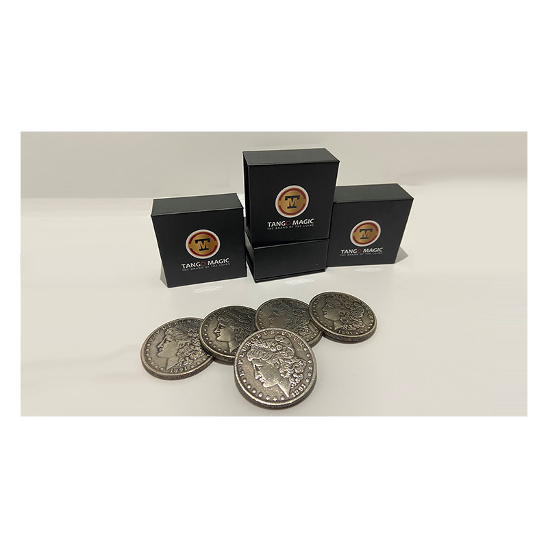 Replica Morgan Expanded Shell plus 4 coins (Gimmicks and Online Instructions) by Tango Magic - Trick