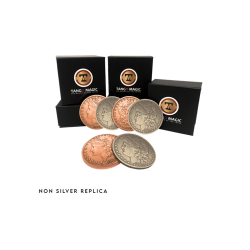 Replica Morgan Hopping Half (Gimmicks and Online Instructions) by Tango Magic - Trick