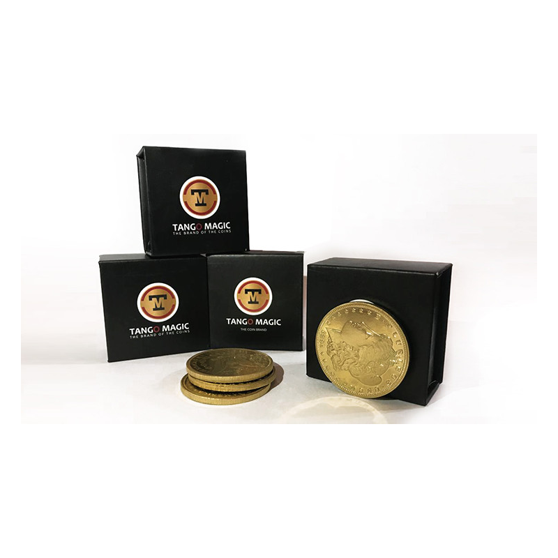 Replica Golden Morgan TUC plus 3 coins (Gimmicks and Online Instructions) by Tango Magic - Trick