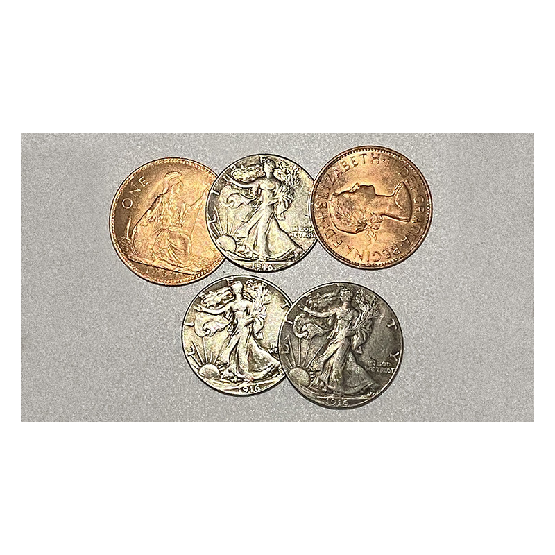 Replica Walking Liberty Hopping Half (Gimmicks and Online Instructions) by Tango Magic - Trick