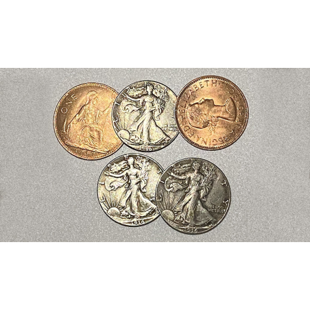 Replica Walking Liberty Hopping Half (Gimmicks and Online Instructions) by Tango Magic - Trick