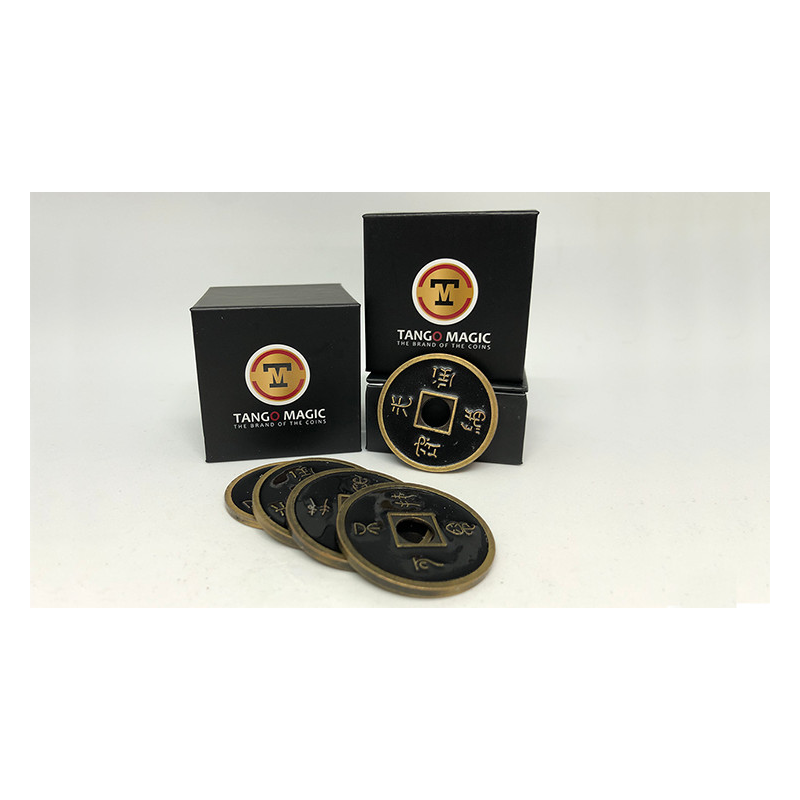 Dollar Size Shell Chinese Coin (Black) by Tango Magic (CH024)