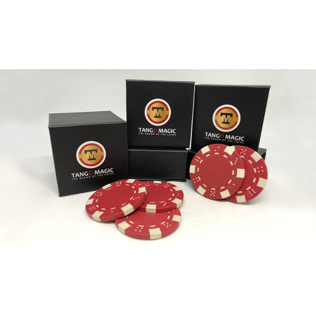 TUC Poker Chip Red plus 3 regular chips (PK002R) by Tango Magic - Trick