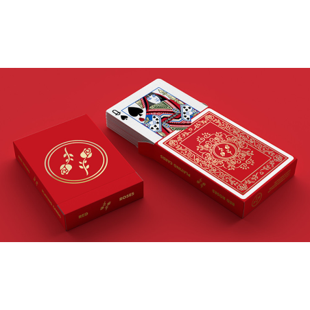 Red Roses Gold Foil Playing Cards (Fully Marked)
