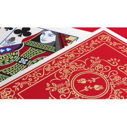 Red Roses Gold Foil Playing Cards (Fully Marked)