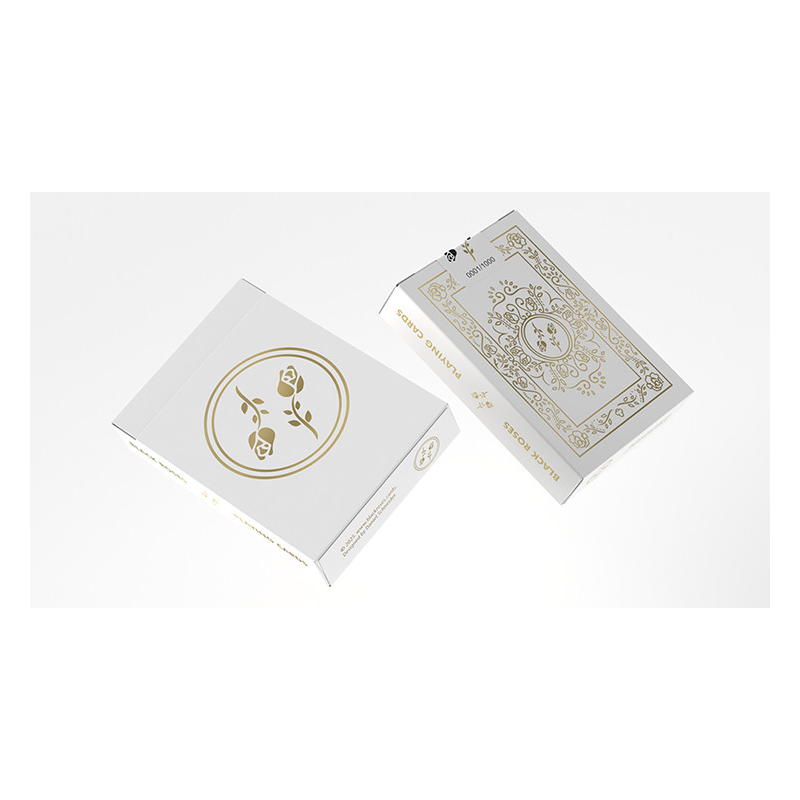 Black Roses White Gold Foil Playing Cards