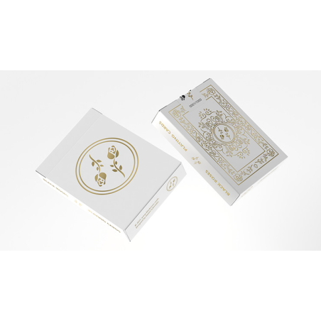 Black Roses White Gold Foil Playing Cards