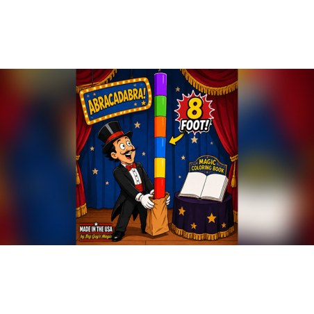 8 Foot Appearing Multi-Color Pole by Big Guy's Magic - Coloring Book Kicker Finale