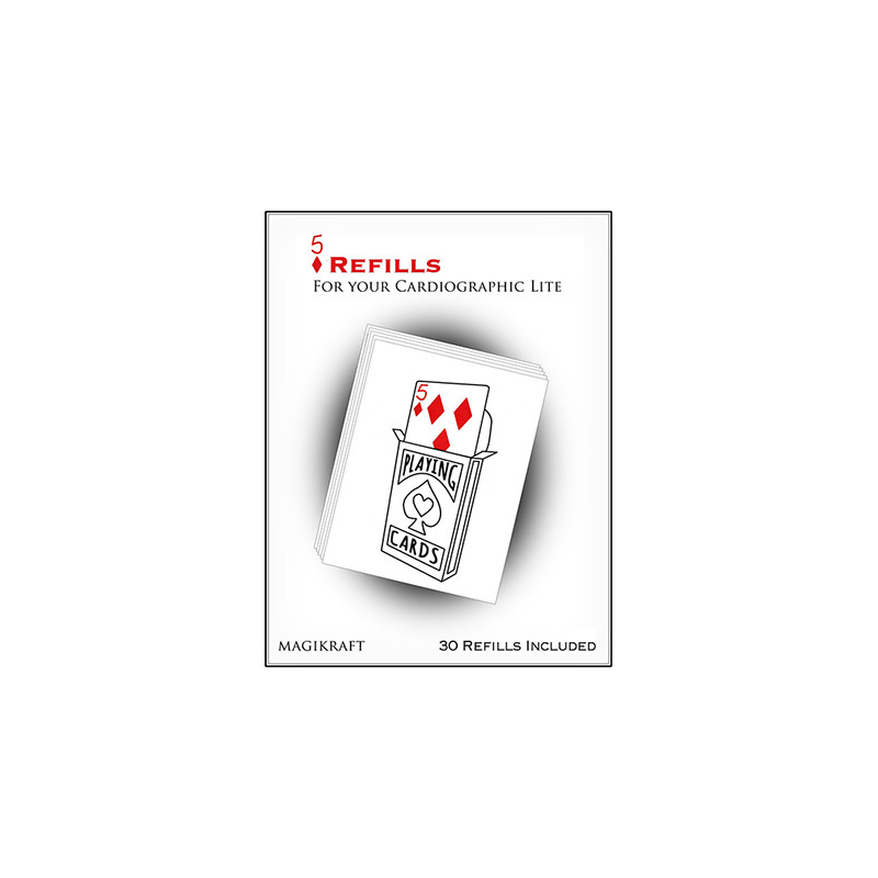 Cardiographic Lite RED CARD 5 of Diamonds Refill by Martin Lewis - Trick